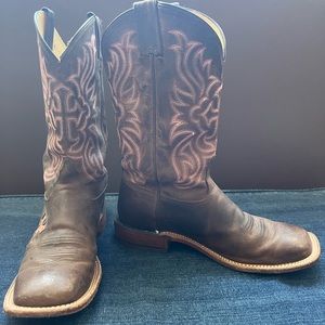 Tony Lama Cross Inlay Cowgirl Boots-Square Toe